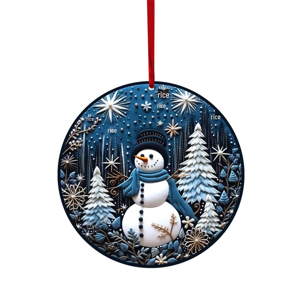 American Christmas Ornaments: Snowman, Elk, and Christmas Tree Decorations