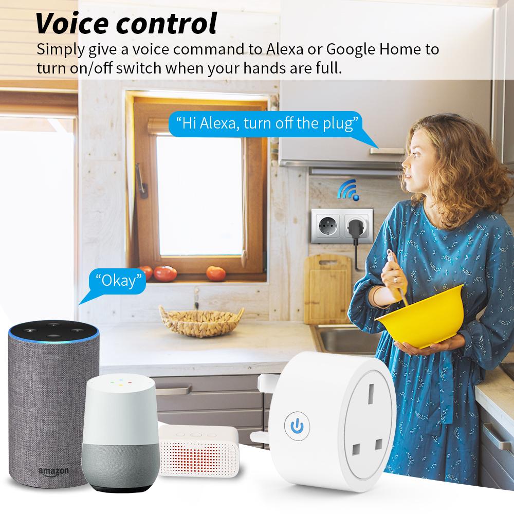 Germa Uk 10a Plug Wifi Timing Socket Smart Home Power Outlet Power Monitor Tuya Smart Life App Work With Aleax Google Home