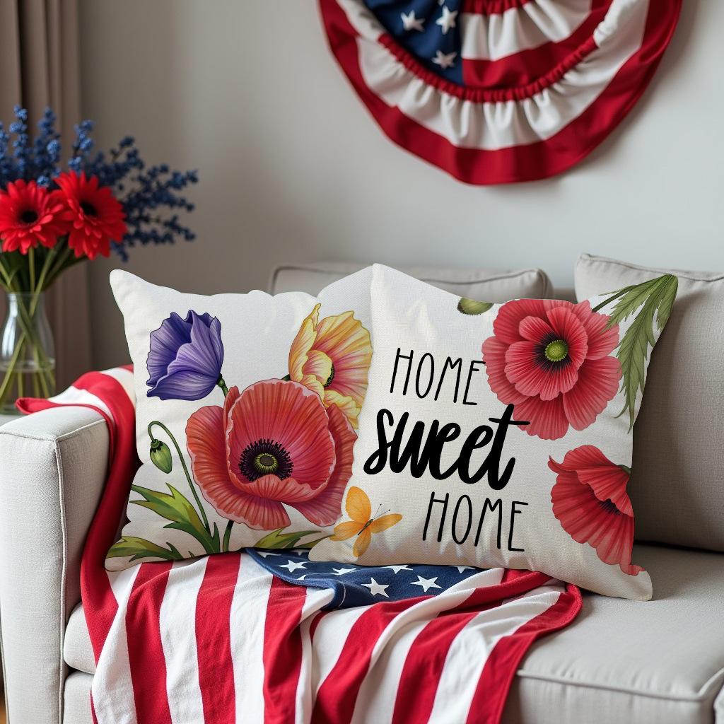 New Floral Pillowcases Home Festival Sofa Cushion Pillowcase Decoration