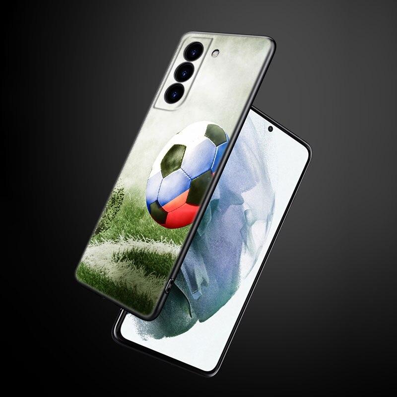 Football Field Phone Case For Samsung Galaxy S22 Pro S21 S20 Ultra FE S10 Lite 5G S10E S9 S8 Plus Soft TPU Black Cover
