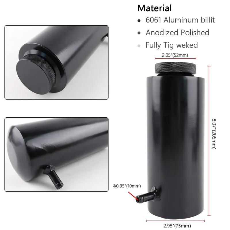 Aluminum Universal Radiator Coolant Tank 800ml, Expansion Overflow Reservoir, Cooling System, Easy to Install