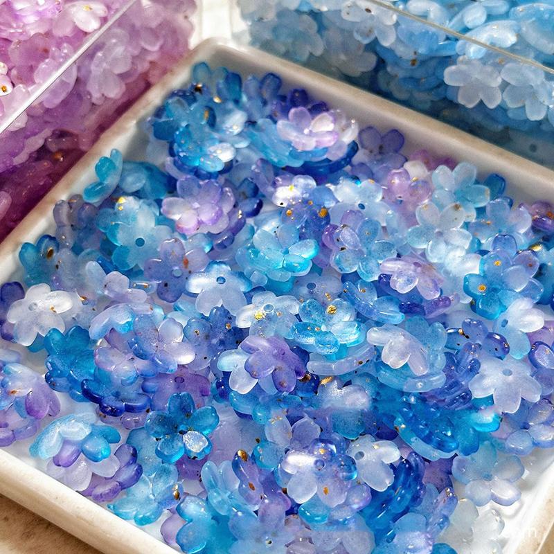 

100Pcs/lot 10mm Colorful Flower Acrylic Spacer Beads For Jewelry Making DIY Bracelet Necklace Accessories 10mm hole 1.5mm