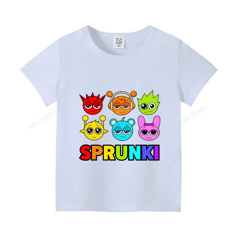 

Футболки Sprunki для дітей Мультяшна Орен Венда Одяг для вулиці Короткий рукав Літо Милий Хлопчик Дівчинка Базовий топ Смішні подарунки на день народження 120