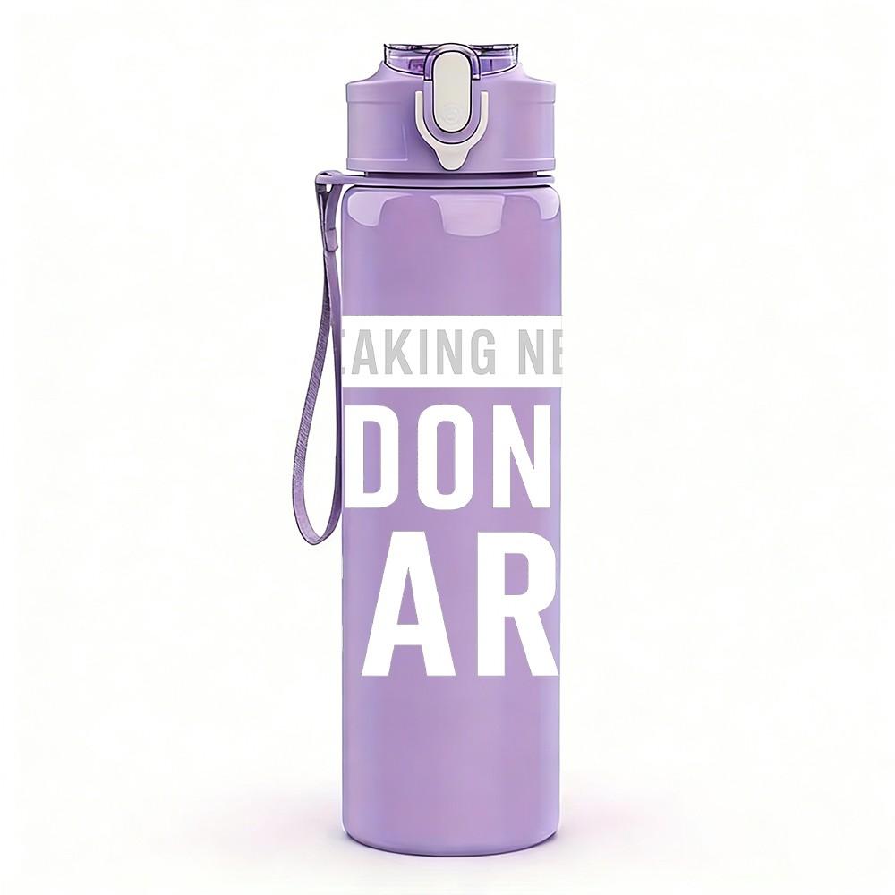 1PC Breaking News I Dont Care 750ml Color Plastic Sports Water Bottle Leakproof Flip Straw Lid Suitable for Sports Office Home Use