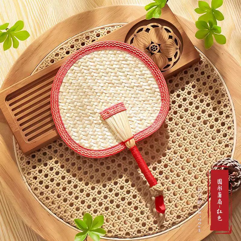 Summer Large Palm Fan, Children's Hand-Held Fan, Summer Handmade Woven Old-Fashioned Baby Mosquito-Repelling Small Banana Fan