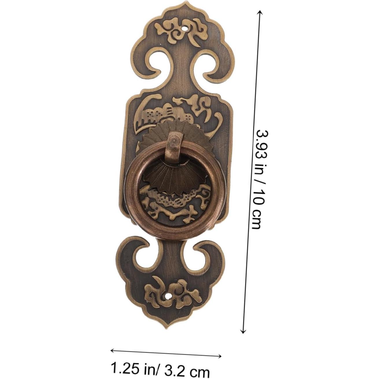 

Brass Cabinet Knobs and Pulls - Vintage Antique Cupboard Door Rings for Dressers, Drawers, and China Cabinets - Copper Finish