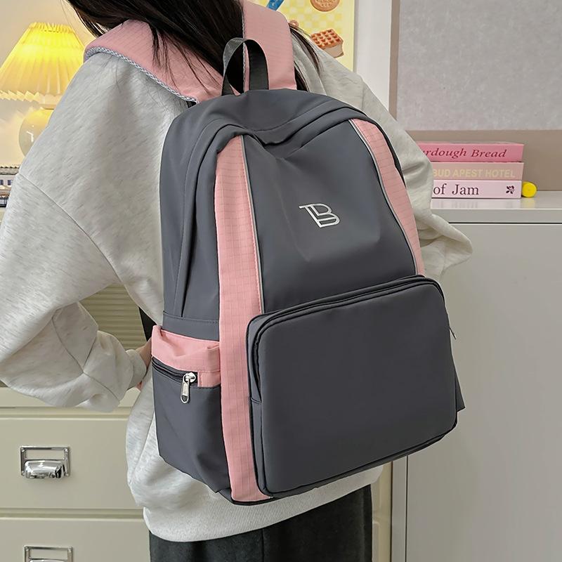 New Schoolbag, Male and Female Contrasting Colors, Student Large-capacity Backpack, Popular College Student Travel Backpack Fashion Trend