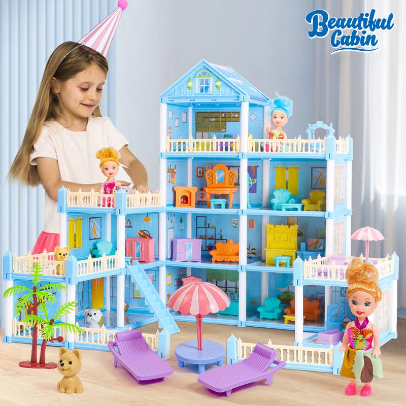 Diy Doll House Children Dream Princess Big Castle Villa Birthday Gift Play House Toys