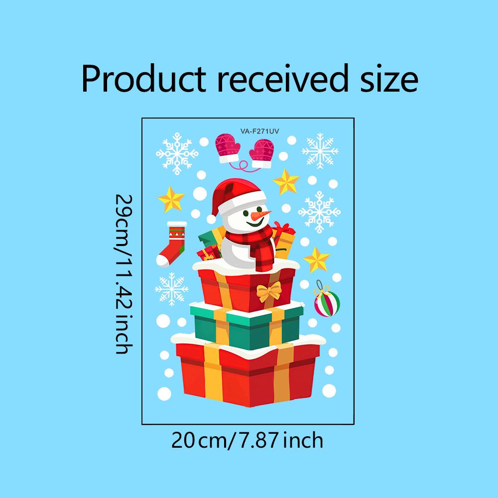 Jule Snøkrystall Elg Snømann Glassklistremerke Noel Pynt Jule Veggklistremerker God Jul Dekor Godt Nyttår Klistremerke