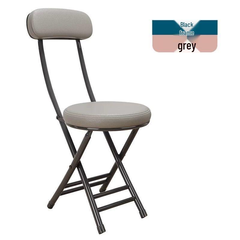 Compact Folding Dining and Leisure Chair with Backrest for Home and Dormitory