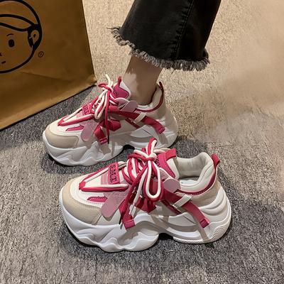 Pantofi sport casual de damă noi de primăvară și toamnă cu talpă groasă, pantofi sport casual la modă