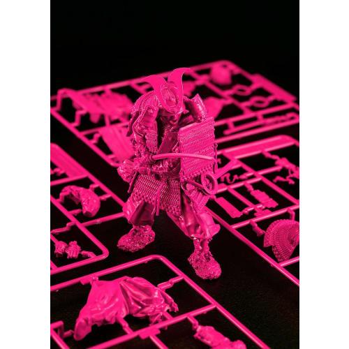 PLAMAX 1/12 Kamakura Period Armored Warrior with Camellia Ornament, Pink Color Edition, 1/12 Scale Assembled Plastic Model