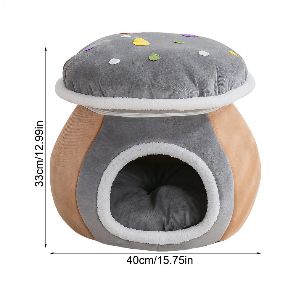 Cat Bed Cave Winter Warm Sleeping Nest With Removable Mat Cat Nest Bed For Puppy Animal Indoor Living Room Bedroom Balcony