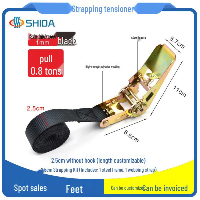 High-Strength Polyester Ratchet Cargo Straps for Packaging and Tensioning