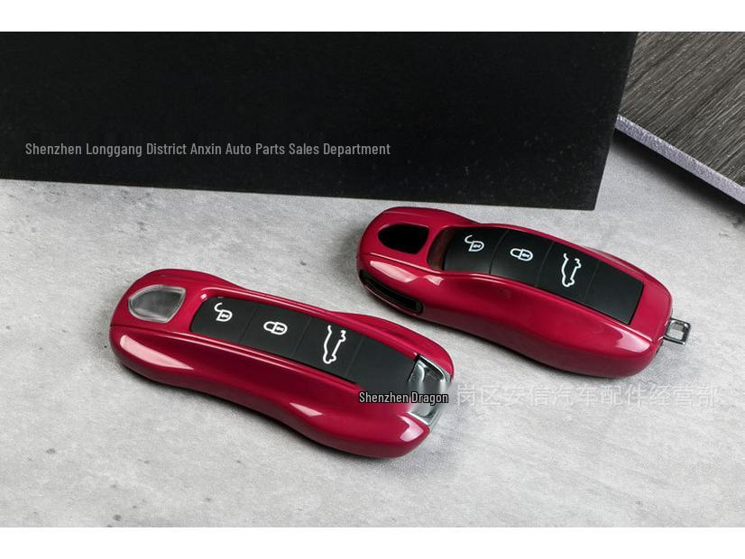 Porsche Starlight Ruby Red Key Shell for Macan, Cayenne, Panamera, 718