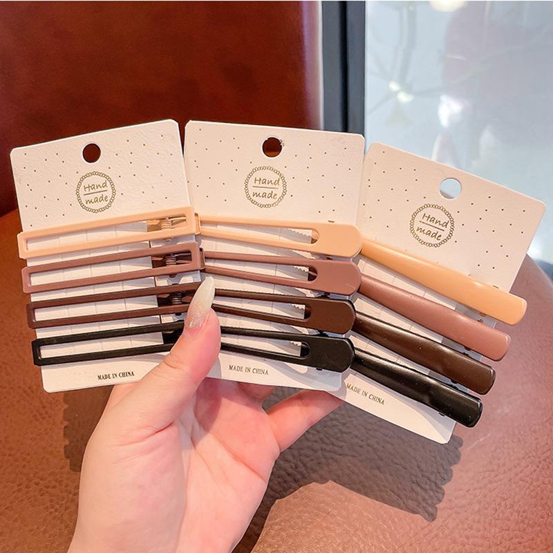 Autumn & Winter Coffee Hair Clip: Women's Seamless Duckbill, BB & Bangs Clips