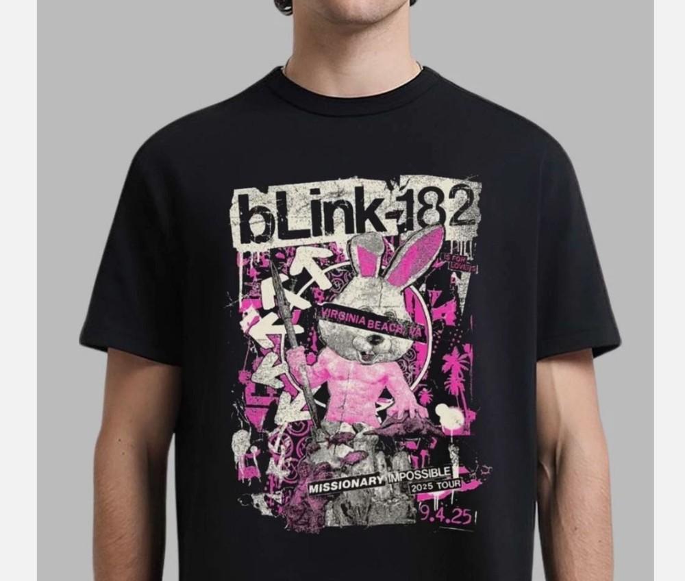 

Blink 182 Вирджиния-Бич Вирджиния 2025 Амфитеатр 4 сентября Футболка с подарками для фанатов S