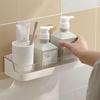Plastic Bathroom Storage Rack Wall Mounted Bathroom Shelf Toiletries Holder  Shower