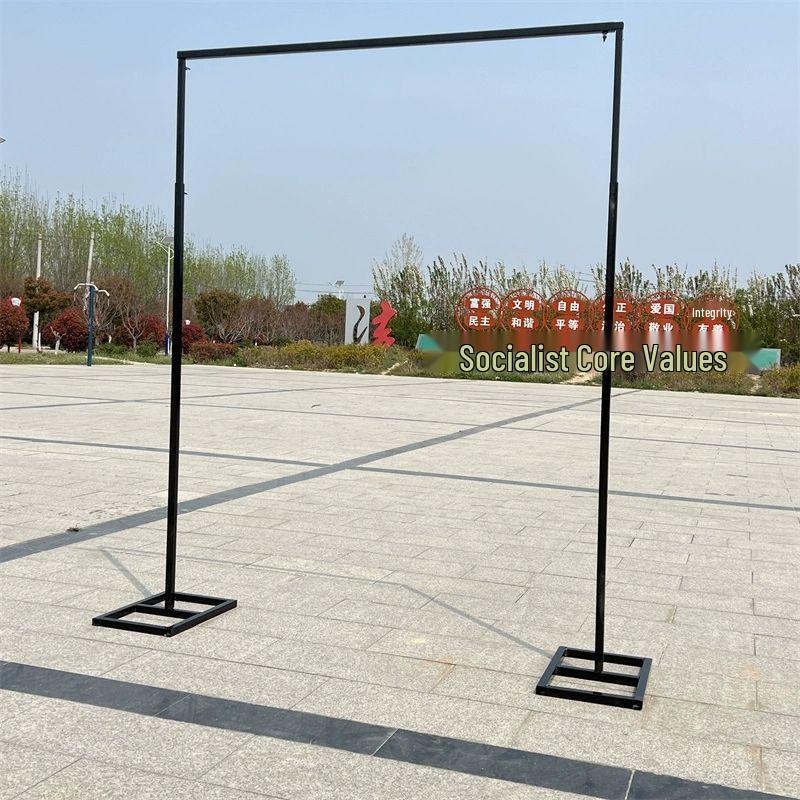 Golden Wrought Iron Wedding Arch Telescopic Stand for Stage Decoration