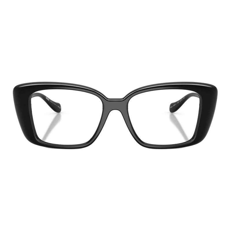 Versace Temple Medusa Design Nylon Rectangular Optical Glasses Women Black 65996571 VE3385UGB1-Black 53