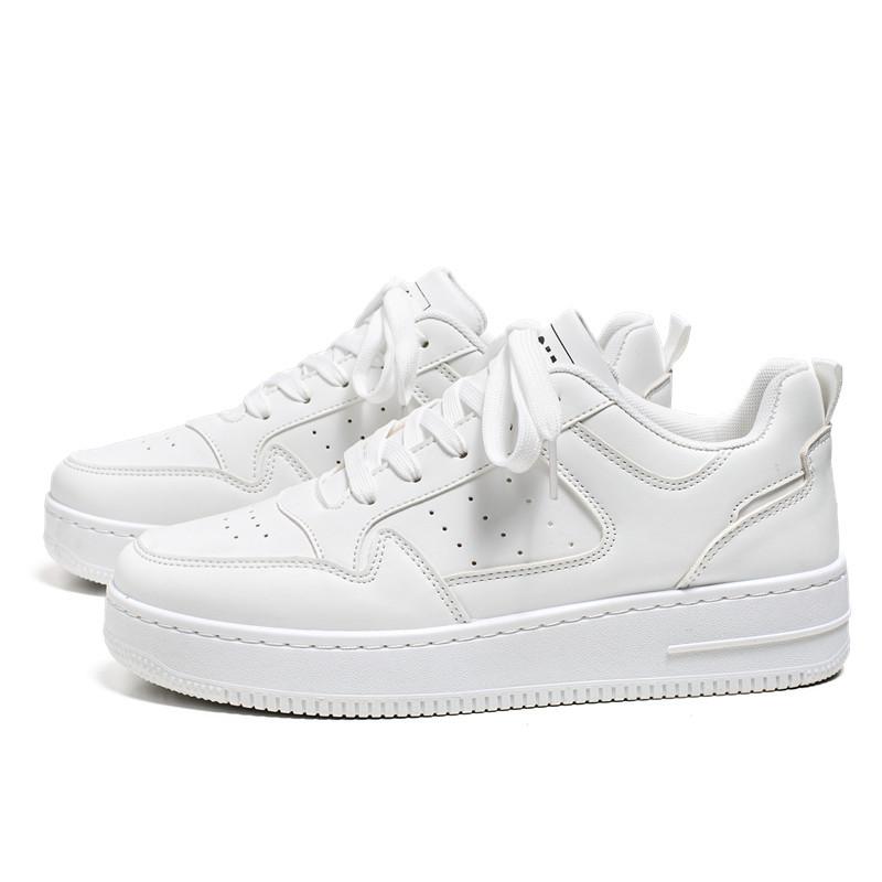 

Summer new board shoes breathable air force soft sole comfortable heightening shoes low top single shoes 39 белый