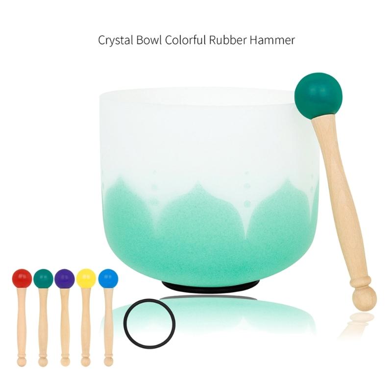 Rubber Singing Bowl Mallet with Wood Handle for Crystal Quartz or Tibetan Sound Healing Yoga Meditation Singing Bowls