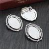10pcs 13x18mm Inner Size Antique Silver Plated Brooch Simple Cameo Base Setting Charms Pendant Necklace Findings