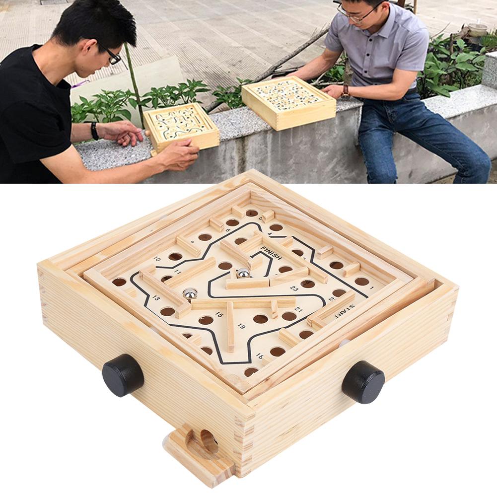 Wooden Children Maze Board Game Kid Balances Ball Maze Board Educational Toy GiftMaze S