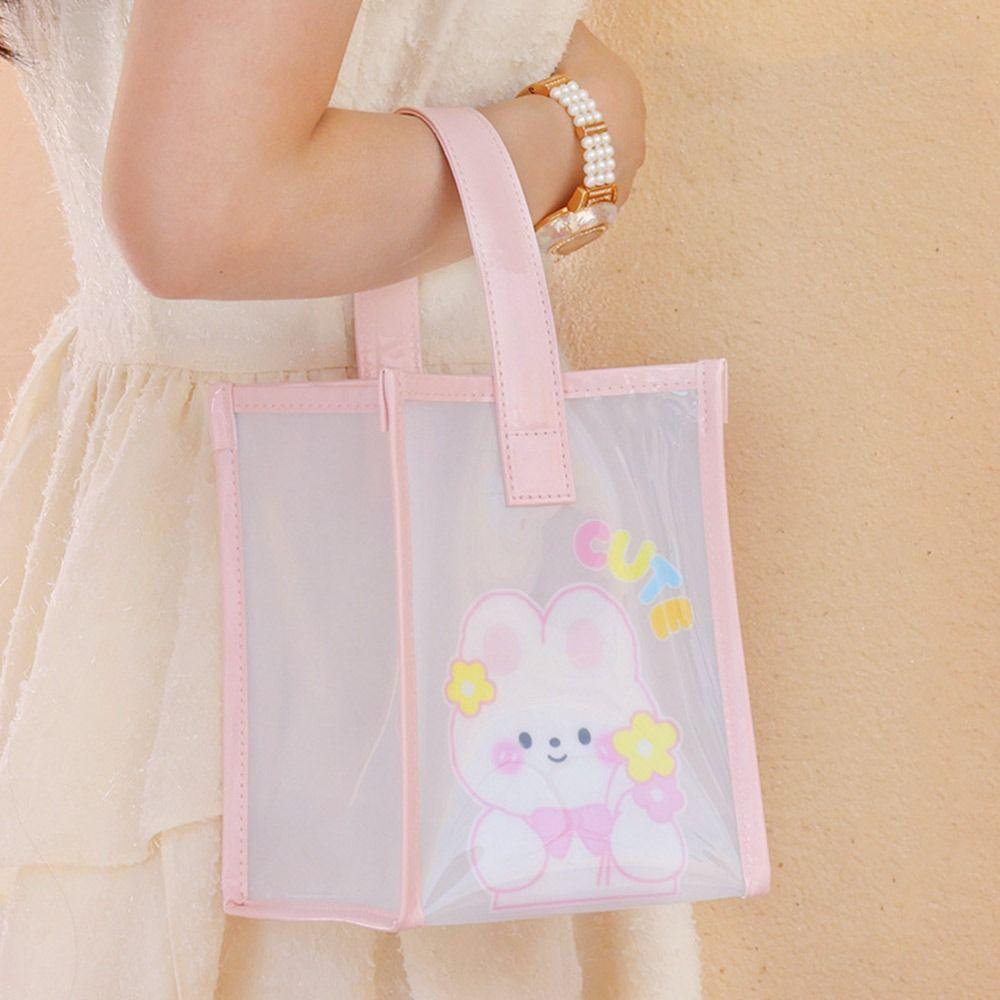 Transparent Bag Summer Travel Portable Swimming PVC Jelly Beach Bag Large Capacity Shoulder Bag Tote Bags