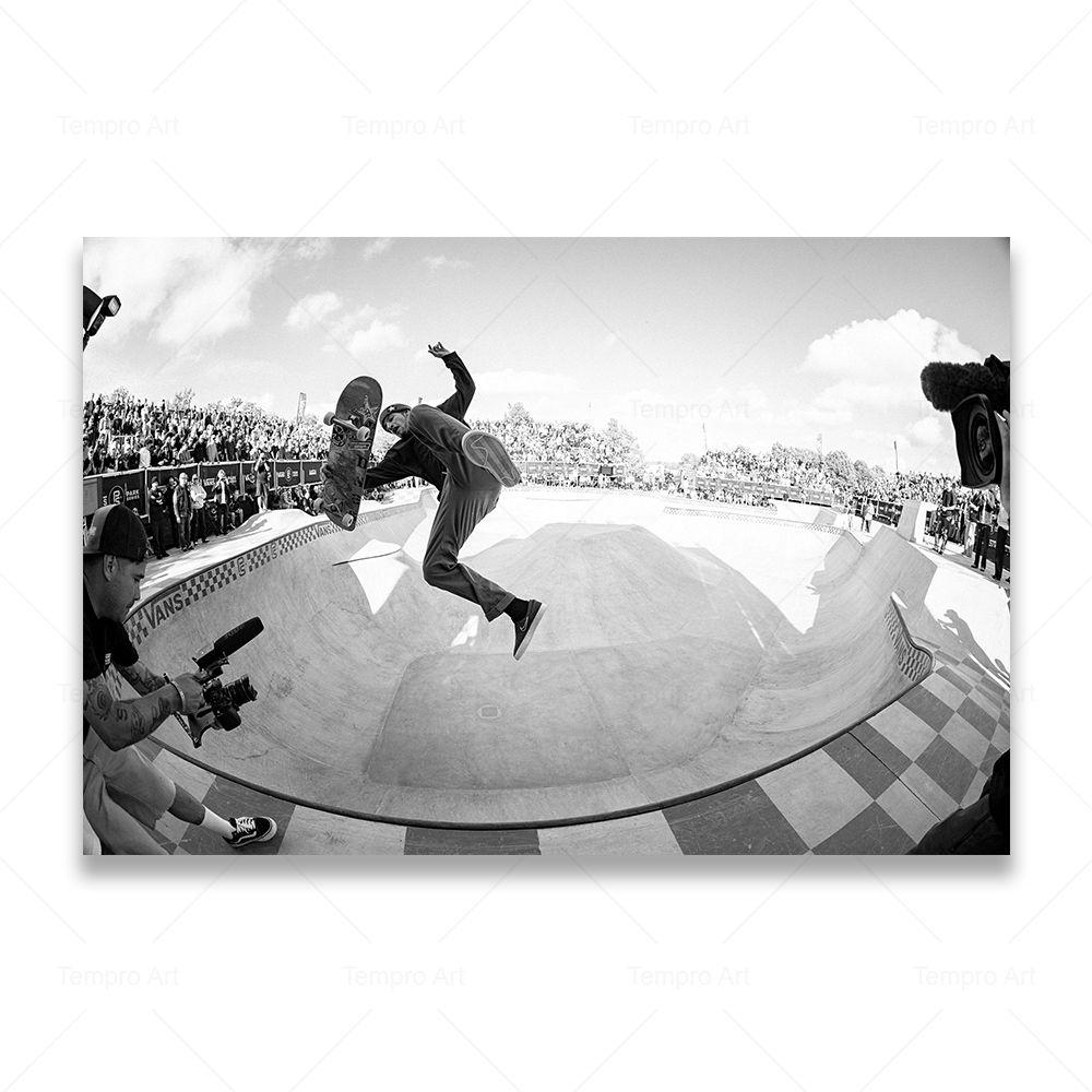 Skateboarding Extreme Sports Posters Prints Black White Photo Canvas Painting Wall Art Pictures Room Decor Skateboard Lover Gift