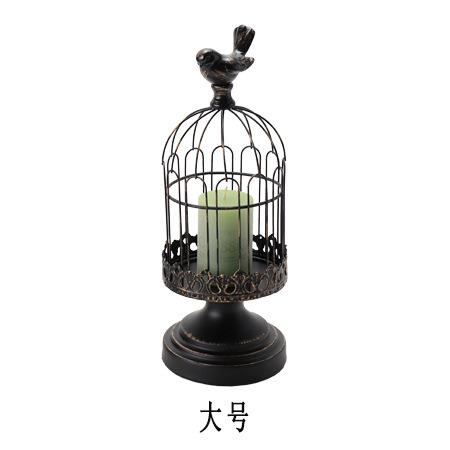 Simple Retro Metal Candle Holder Wrought Iron Bird Cage Ornaments Soft Decorations Romantic Candle Light Dinner Props