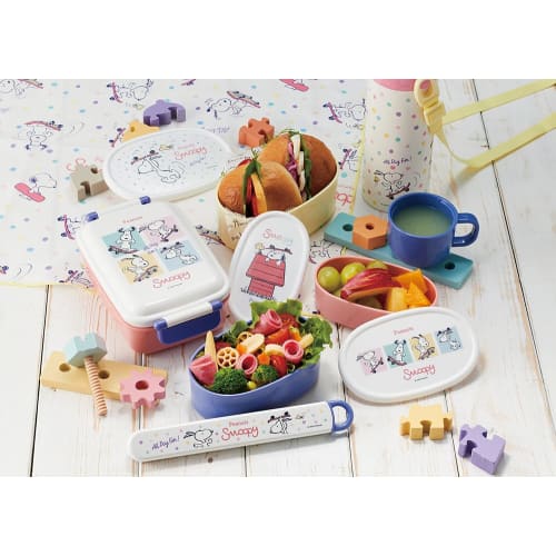 Skater Ag+ Antibacterial Lunch Boxes, Sealable Storage Containers, Made in Japan (Large 400ml, Medium 280ml, Small 180ml), Set of 3, Snoopy Skateboard