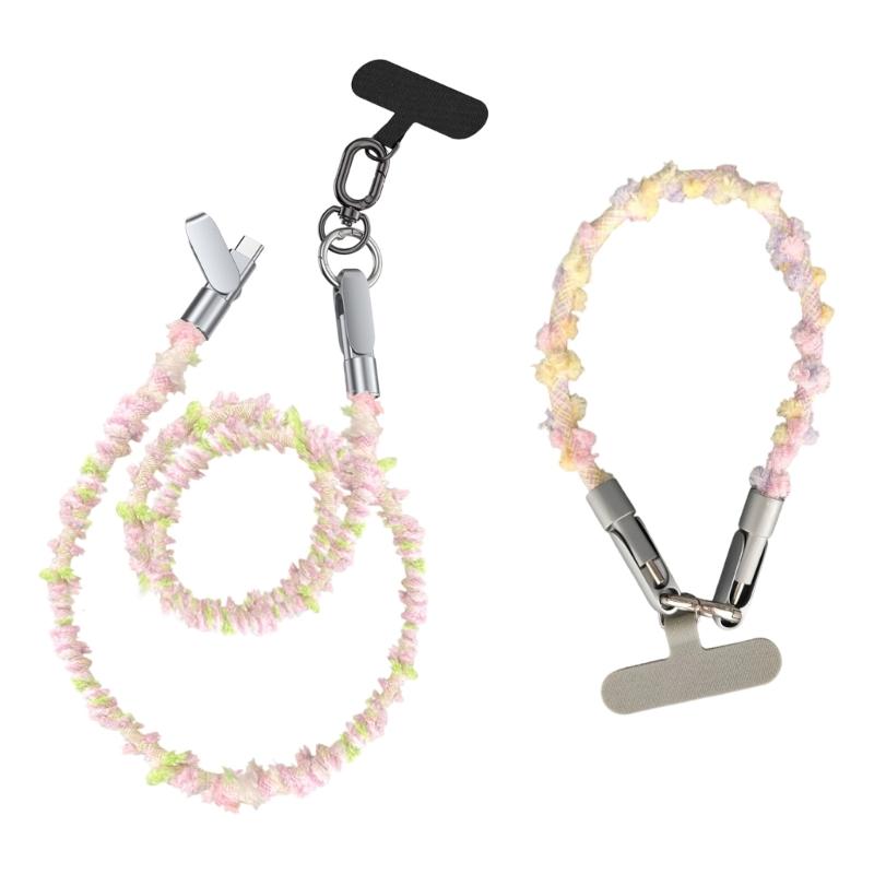 

Braided Type C to Type C 60W Cable with Phone Strap Design for Enhancing Portability Long Lasting Use and Quick Charging розовый