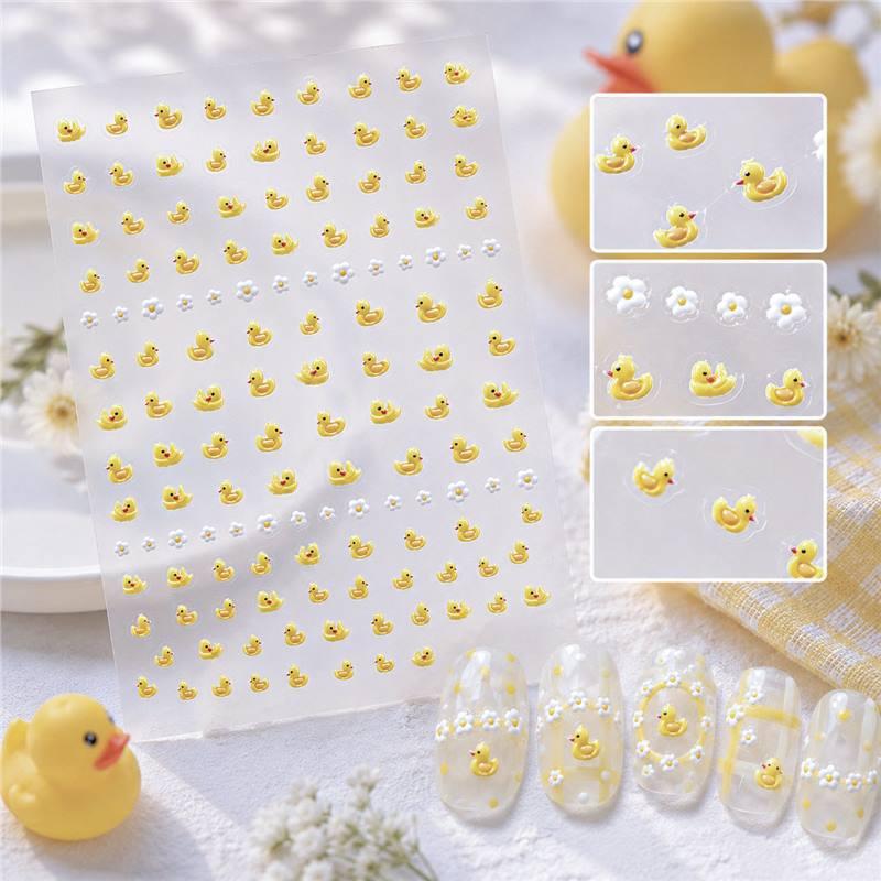 1Pcs 3D Cartoon Nail Art Stickers With Cute Crab Duck Starfish Designs Self Adhesive For Home Diy And Professional Salon Use
