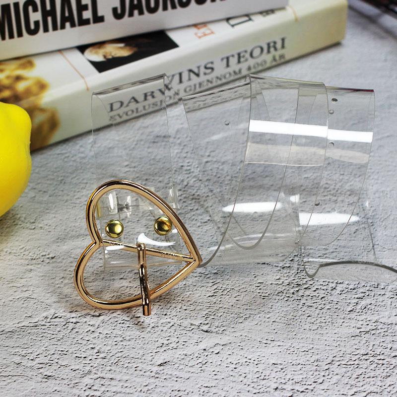 Fashion All-Match Resin Plastic Fully Transparent Belt Circle Buckle Heart Buckle Women's Belt Jeans Students'