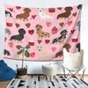 Dachshund Dog  Tapestry Wall Hanging Aesthetic Home Decor Tapestries for Dorm Room