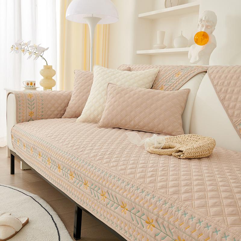 Bavlněný potah na pohovku do obývacího pokoje Geometrie Bohémský Univerzální podložka na pohovku Ručník Kostkovaný Protiskluzový potah na pohovku Polštář Domácí přehozy