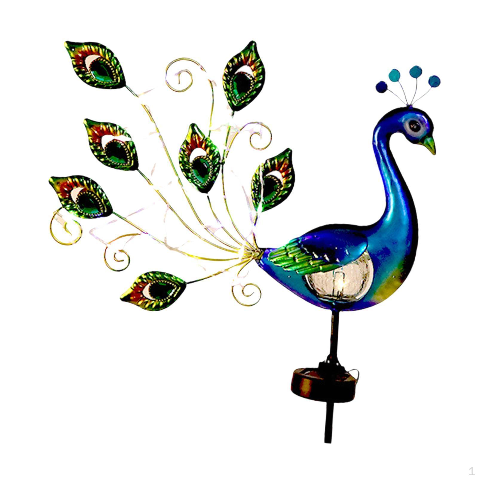 

Декоративный садовый столбик Light Metal Peacock Solar Yard Decor Pink Four Colors