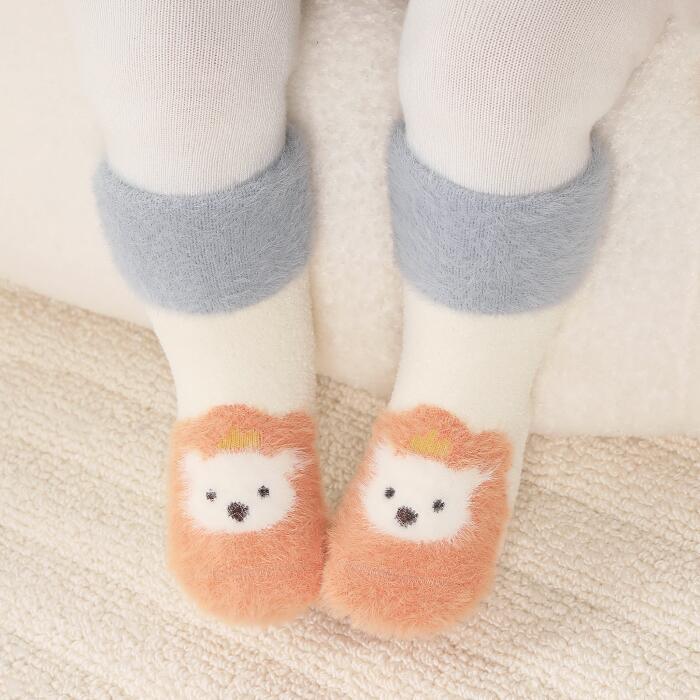 Winter Baby Plush Socks Thick Fleece Looped Floor Sock Cute Cartoon Newborn Warm Thermal Sock Indoor Children