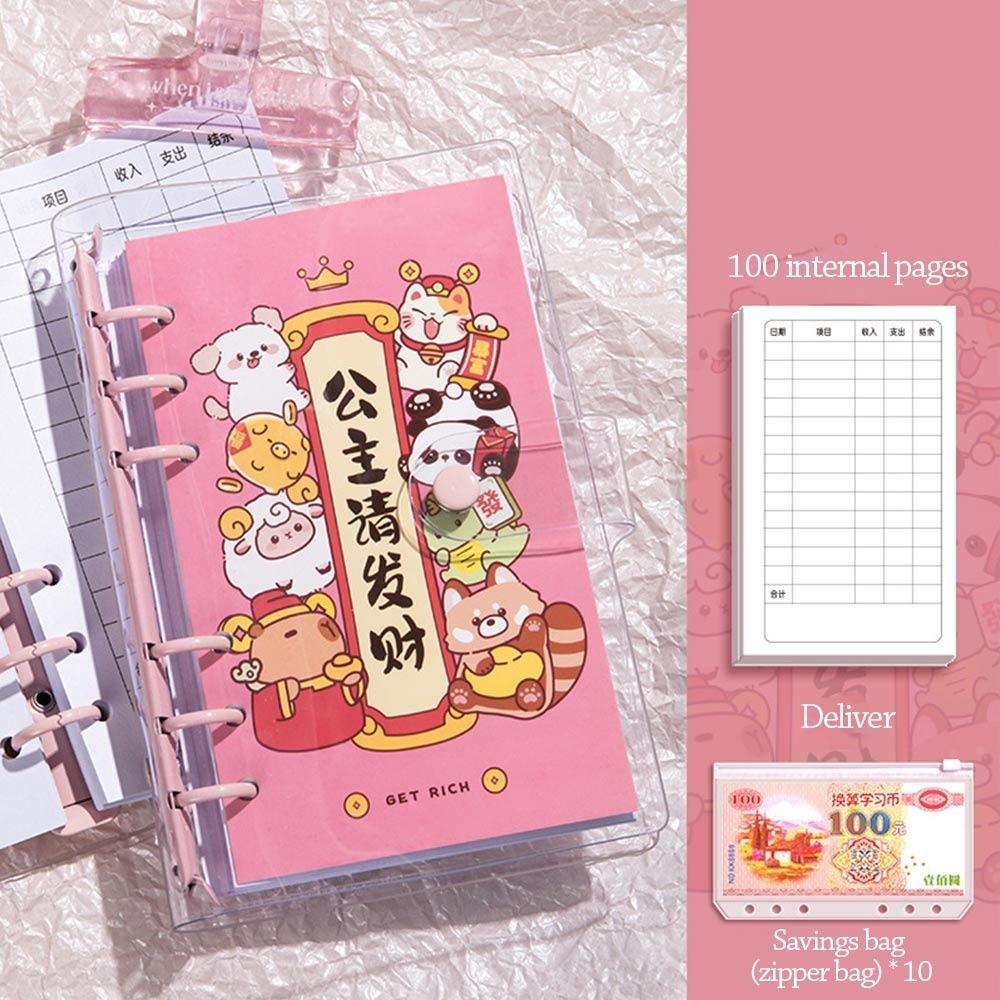 

Конверты большой вместимости Челлендж по накоплению денег PU Сберегательный блокнот Книга для сбора денег Дети 2