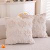 Autumn Pillow Cover Plush Faux Fur Pillowcase with 3D Leaf Art Farmhouse Bohemian Style Invisible Zipper Pillow Case
