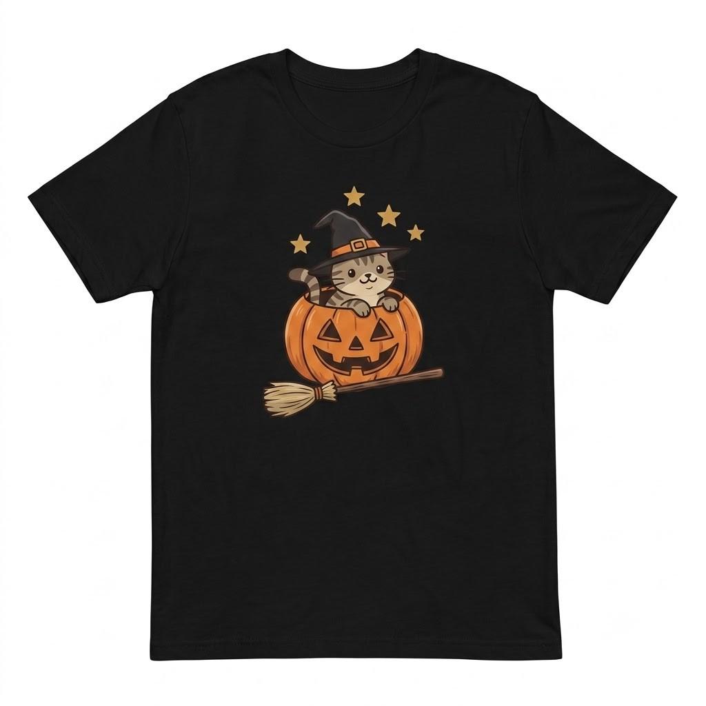 Witch CatCat Halloween Graphic Halloween Black T Shirt Gift For Friends