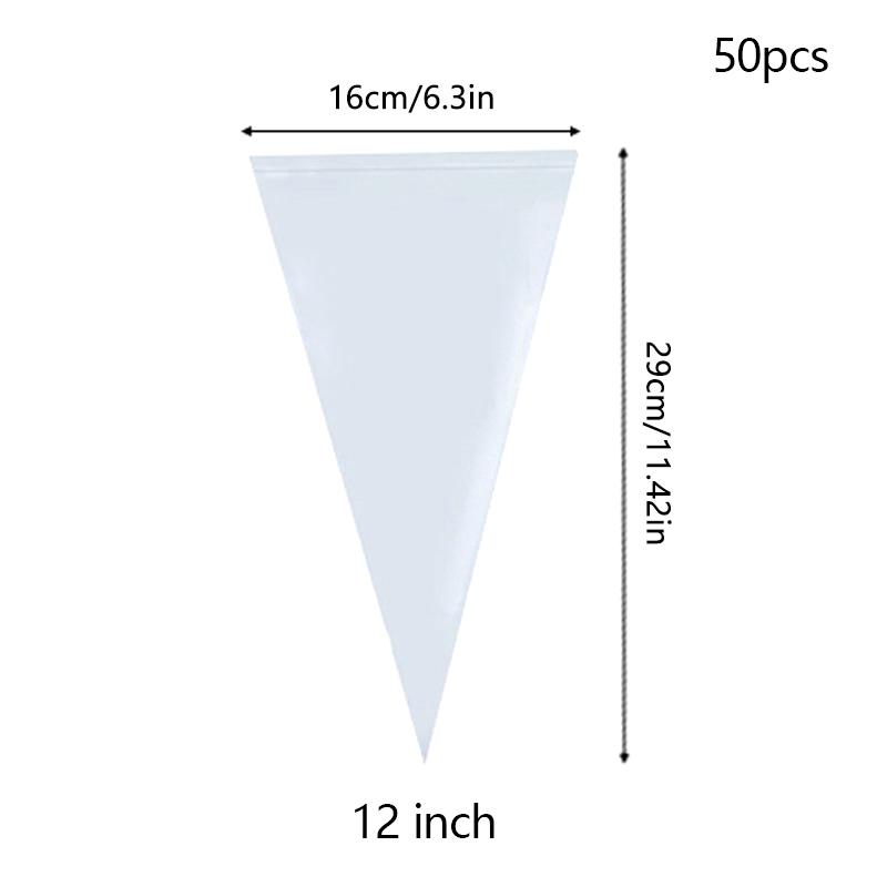 

50Pcs Disposable Dual-Color Cream Piping Bags Plastic Pastry Bags Ideal For Cupcake Icing Diy Baking And Cake Decoration