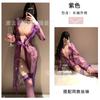 Sexy pajamas hot long-sleeved transparent lace-up dress sexy lace perspective home nightdress temptation