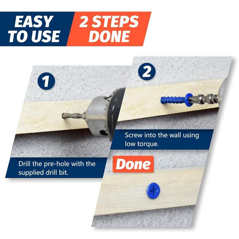 Concrete Cross Flat Head Screws Carbon Steel Self Drilling Screws High-Strength Self Tapping Screw Kit Woodworking Fasteners Set