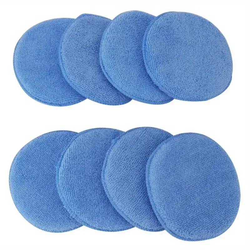 1/20pcs Car Microfiber Wax Applicator Foam Pocket Sponge Detailing Cleaning Buffing Pad for Auto Waxing, Dusting Polishing