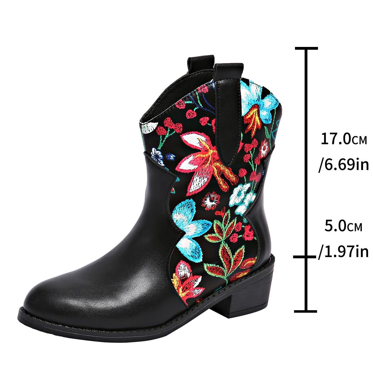 

Большие размеры, повседневные ботинки средней толщины с квадратным дном, осенне-зимние, с острым носком, с принтом из ПУ, ботинки Martin, размер 35-43 40 чёрный