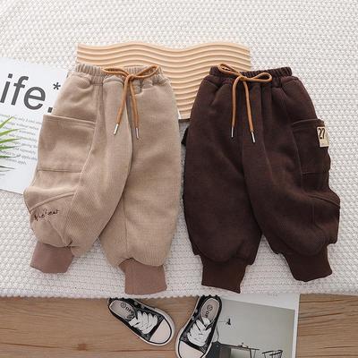 Children's Quilted Cotton Winter Pants: Cozy, Warm, Velvet-Lined Sweatpants