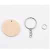 50Pcs 35mm Round Wooden Discs with Keychain DIY Crafts Reminder Record Calendar Wood Chips Wood Keychains Blank Wooden Ornaments