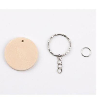50 sztuk okrągłych drewnianych krążków 35mm z brelokiem Rękodzieło DIY Przypomnienie Zapis Kalendarz Wióry Drewniane Drewniane Breloki Puste Drewniane Ozdoby